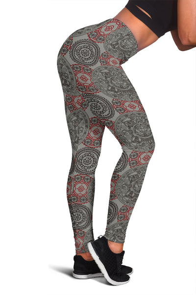 Calendar Aztec Style Print Pattern Women Leggings