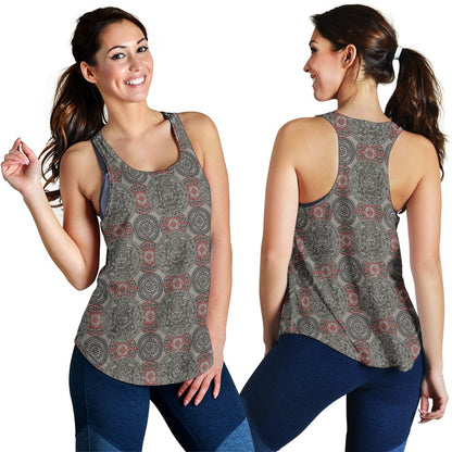 Calendar Aztec Style Print Pattern Women Racerback Tank Top