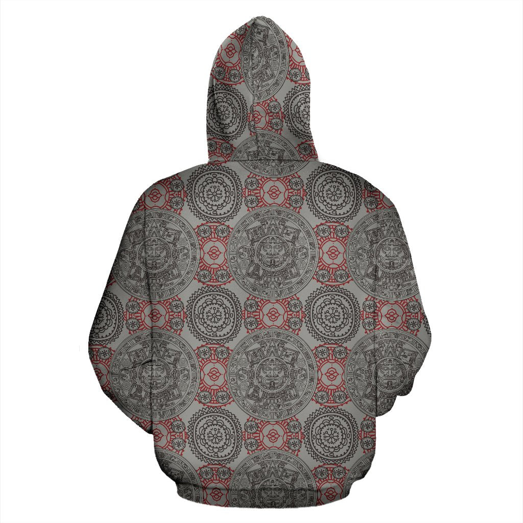 Calendar Aztec Style Print Pattern Zip Up Hoodie