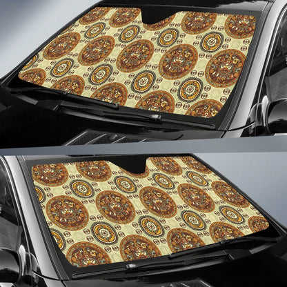 Calendar Aztec Themed Print Pattern Car Sun Shade For Windshield