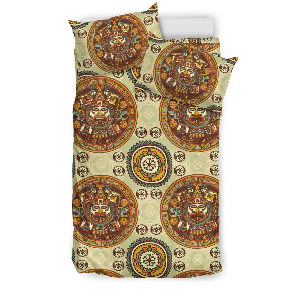 Calendar Aztec Themed Print Pattern Duvet Cover Bedding Set
