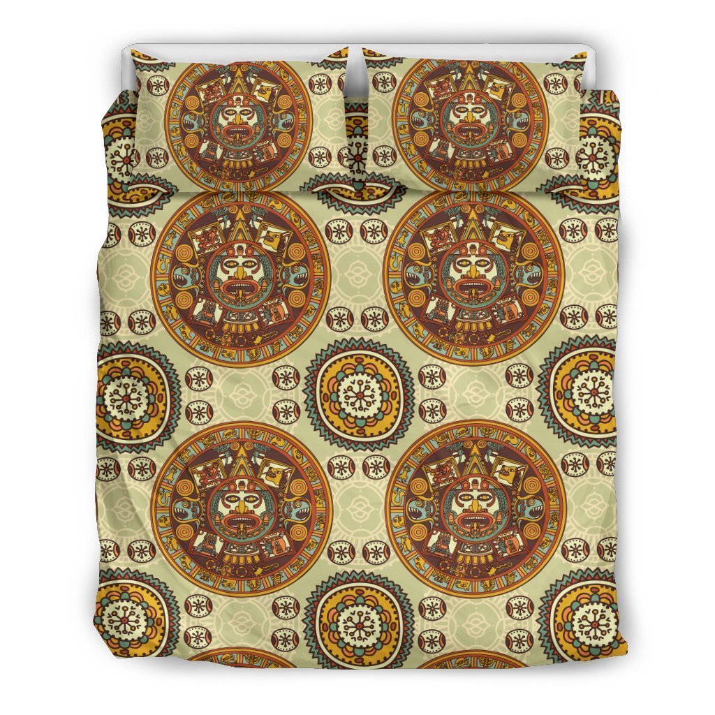 Calendar Aztec Themed Print Pattern Duvet Cover Bedding Set