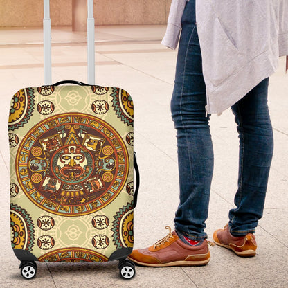 Calendar Aztec Themed Print Pattern Luggage Cover Protector