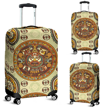 Calendar Aztec Themed Print Pattern Luggage Cover Protector