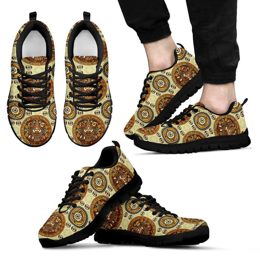 Calendar Aztec Themed Print Pattern Men Sneakers Shoes