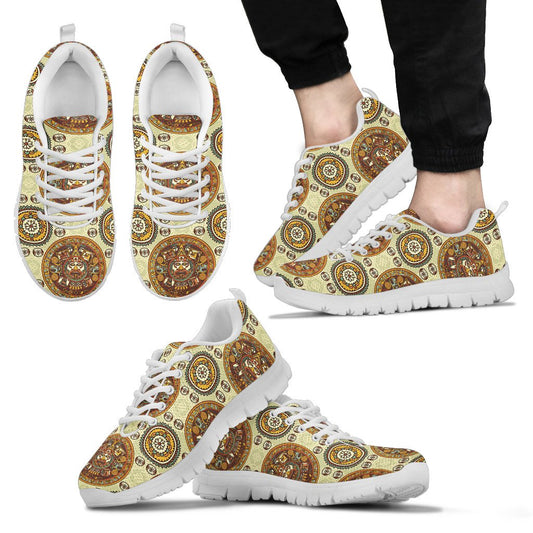 Calendar Aztec Themed Print Pattern Men Sneakers Shoes