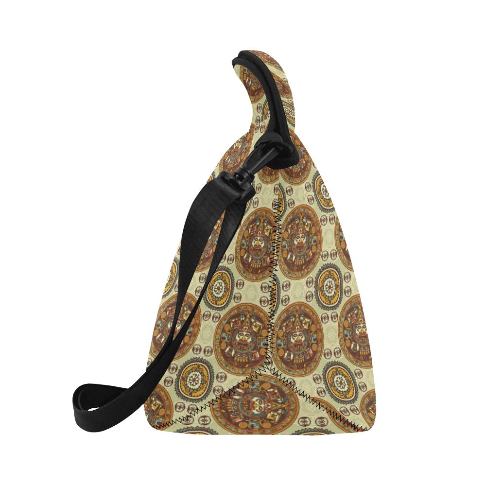 Calendar Aztec Themed Print Pattern Neoprene Lunch Bag (Model 1669)(Large)-JTAMIGO.COM