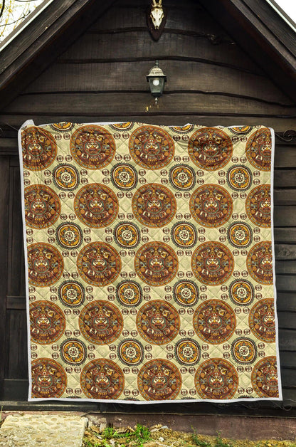Calendar Aztec Themed Print Pattern Premium Quilt-JTAMIGO.COM