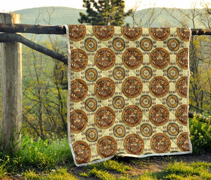 Calendar Aztec Themed Print Pattern Premium Quilt-JTAMIGO.COM