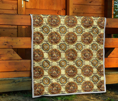 Calendar Aztec Themed Print Pattern Premium Quilt-JTAMIGO.COM