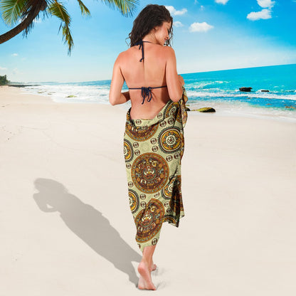 Calendar Aztec Themed Print Pattern Sarong Pareo Wrap