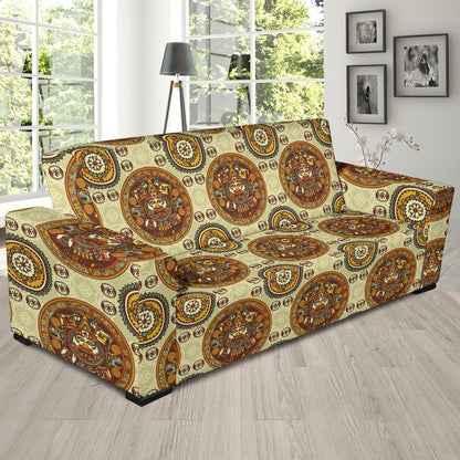 Calendar Aztec Themed Print Pattern Sofa Slipcover-JTAMIGO.COM