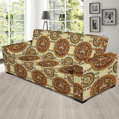 Calendar Aztec Themed Print Pattern Sofa Slipcover-JTAMIGO.COM