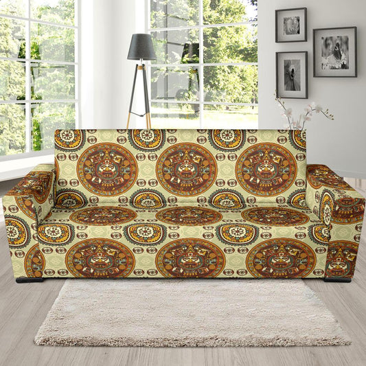 Calendar Aztec Themed Print Pattern Sofa Slipcover-JTAMIGO.COM