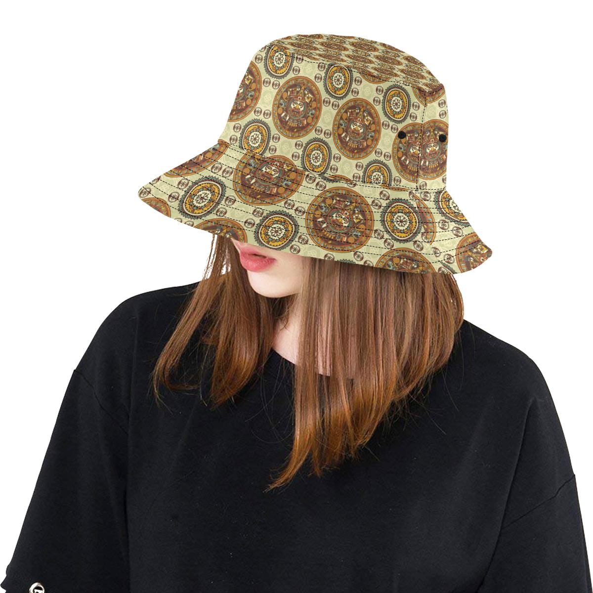 Calendar Aztec Themed Print Pattern Unisex Bucket Hat