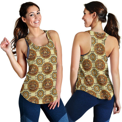 Calendar Aztec Themed Print Pattern Women Racerback Tank Top