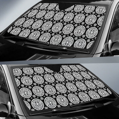 Calendar Aztec White Black Print Pattern Car Sun Shade For Windshield