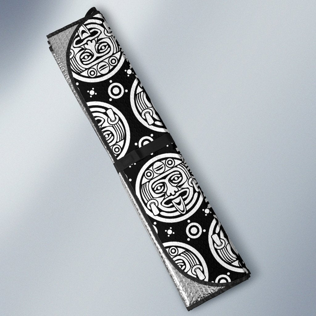 Calendar Aztec White Black Print Pattern Car Sun Shade For Windshield