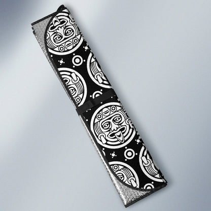 Calendar Aztec White Black Print Pattern Car Sun Shade For Windshield