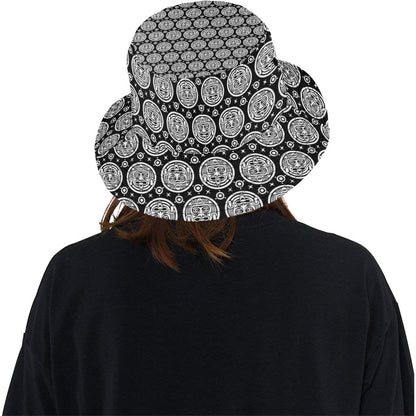 Calendar Aztec White Black Print Pattern Unisex Bucket Hat