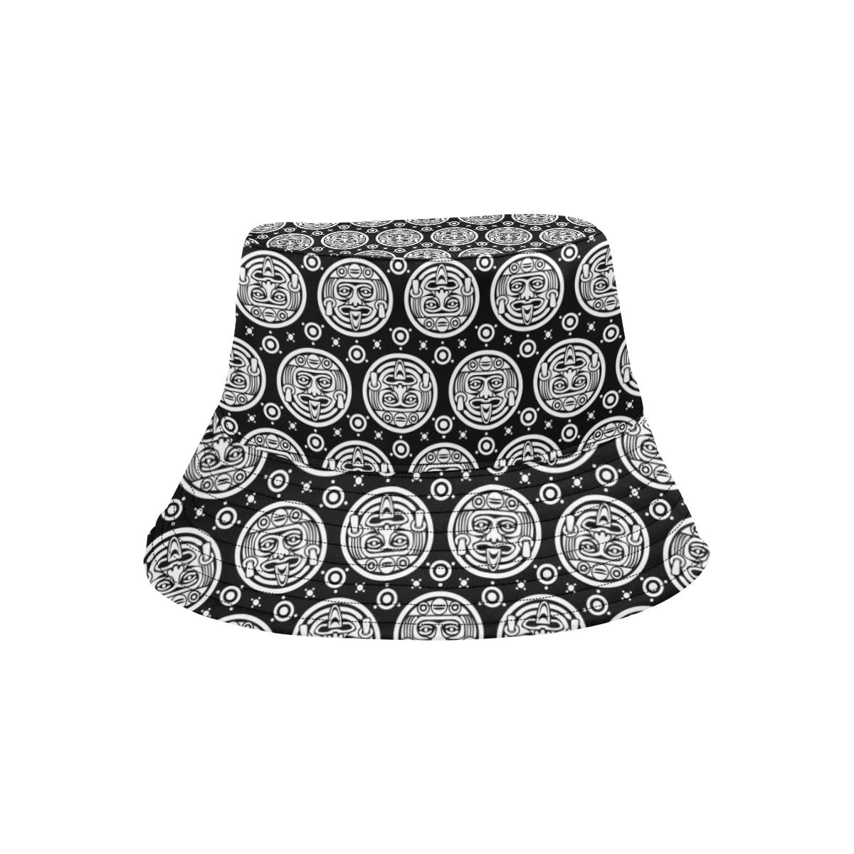 Calendar Aztec White Black Print Pattern Unisex Bucket Hat
