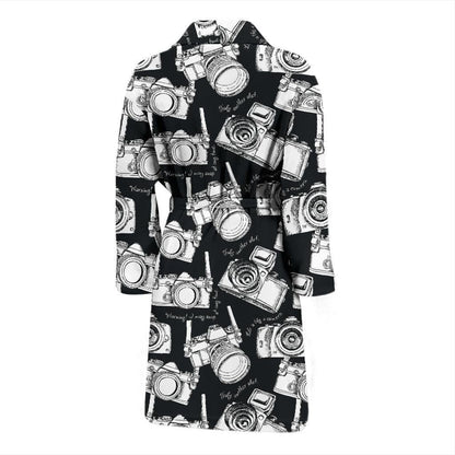 Camera Pattern Print Design 01 Men Bathrobe-JORJUNE.COM