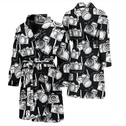 Camera Pattern Print Design 01 Men Bathrobe-JORJUNE.COM