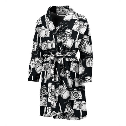 Camera Pattern Print Design 01 Men Bathrobe-JORJUNE.COM