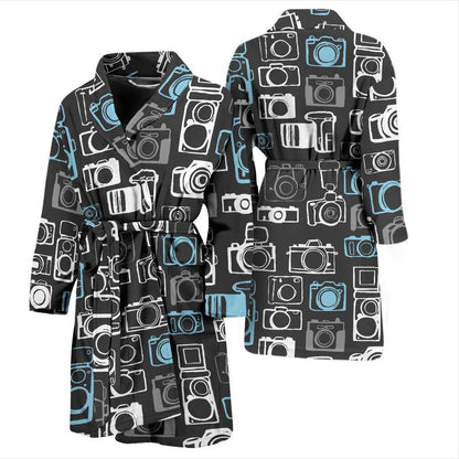 Camera Pattern Print Design 04 Men Bathrobe-JORJUNE.COM