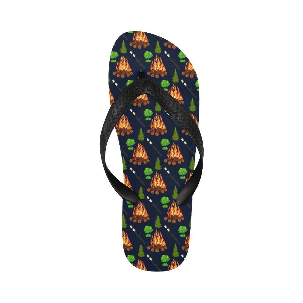 Camfire marshmallow Camping Design Print Flip Flops-JTAMIGO.COM