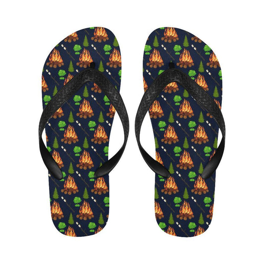 Camfire marshmallow Camping Design Print Flip Flops-JTAMIGO.COM