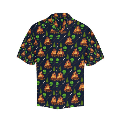 Camfire marshmallow Camping Design Print Men Aloha Hawaiian Shirt