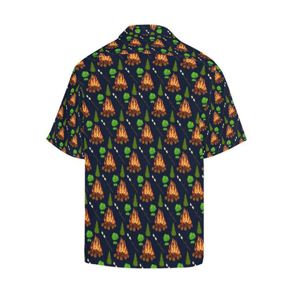 Camfire marshmallow Camping Design Print Men Aloha Hawaiian Shirt