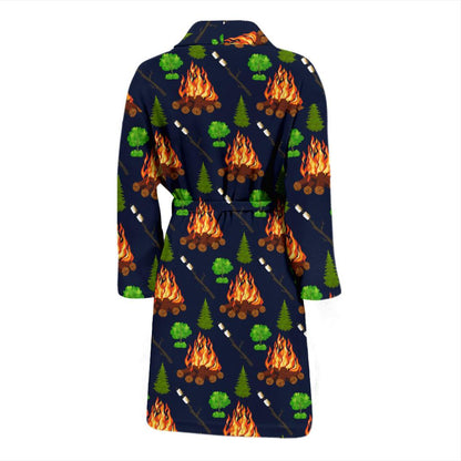 Camfire marshmallow Camping Design Print Men Bath Robe-JTAMIGO.COM