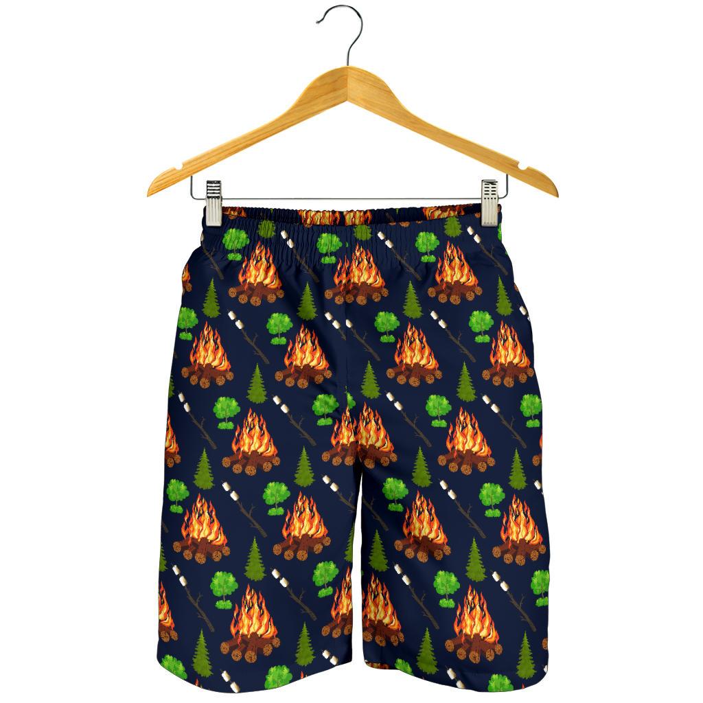 Camfire marshmallow Camping Design Print Mens Shorts-JTAMIGO.COM