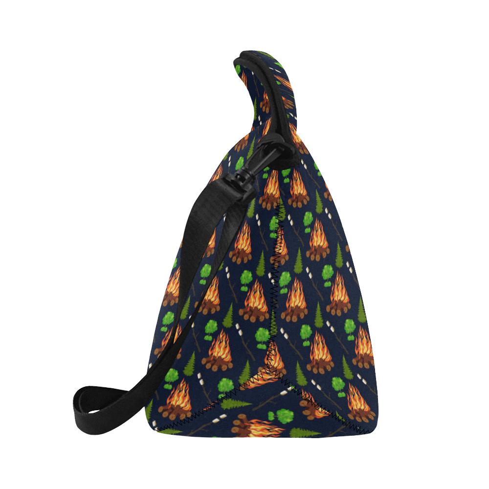 Camfire marshmallow Camping Design Print Neoprene Lunch Bag (Model 1669)(Large)-JTAMIGO.COM