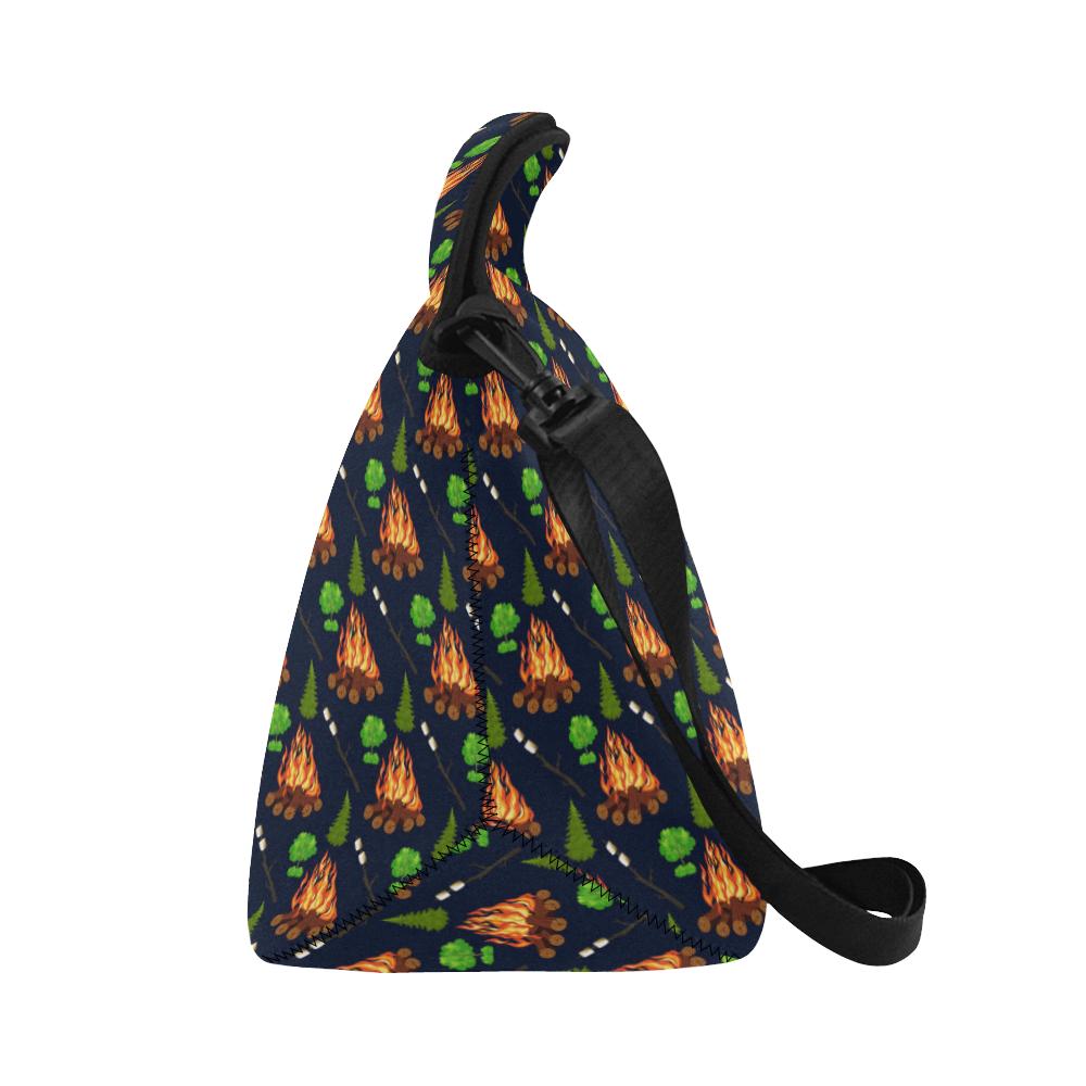 Camfire marshmallow Camping Design Print Neoprene Lunch Bag (Model 1669)(Large)-JTAMIGO.COM