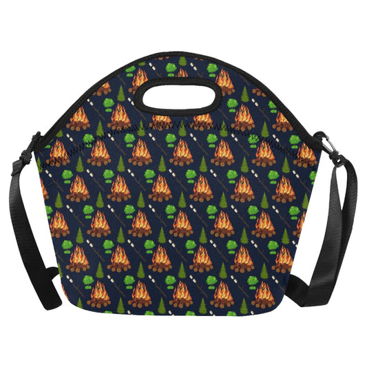 Camfire marshmallow Camping Design Print Neoprene Lunch Bag (Model 1669)(Large)-JTAMIGO.COM