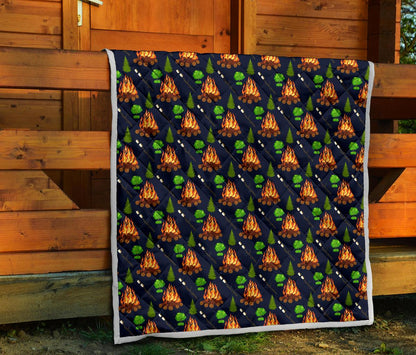 Camfire marshmallow Camping Design Print Premium Quilt-JTAMIGO.COM