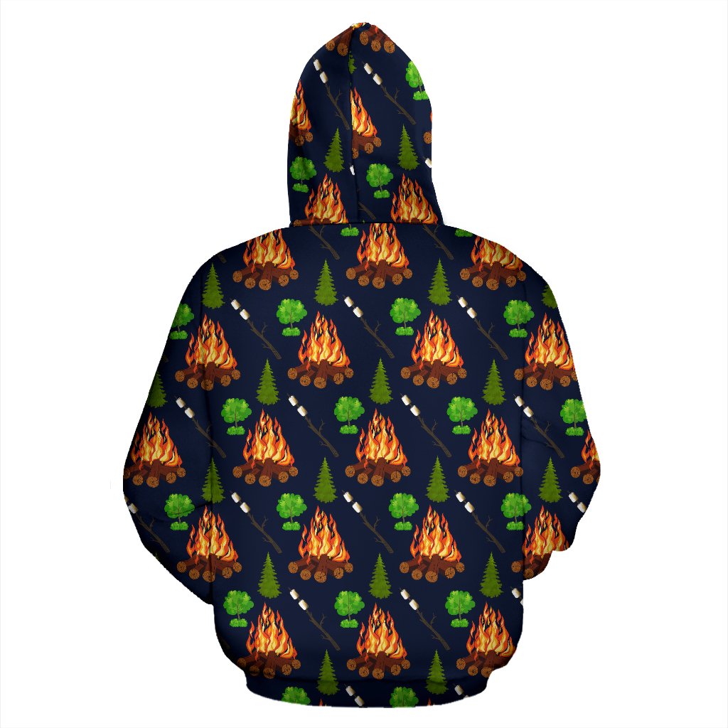 Camfire marshmallow Camping Design Print Pullover Hoodie