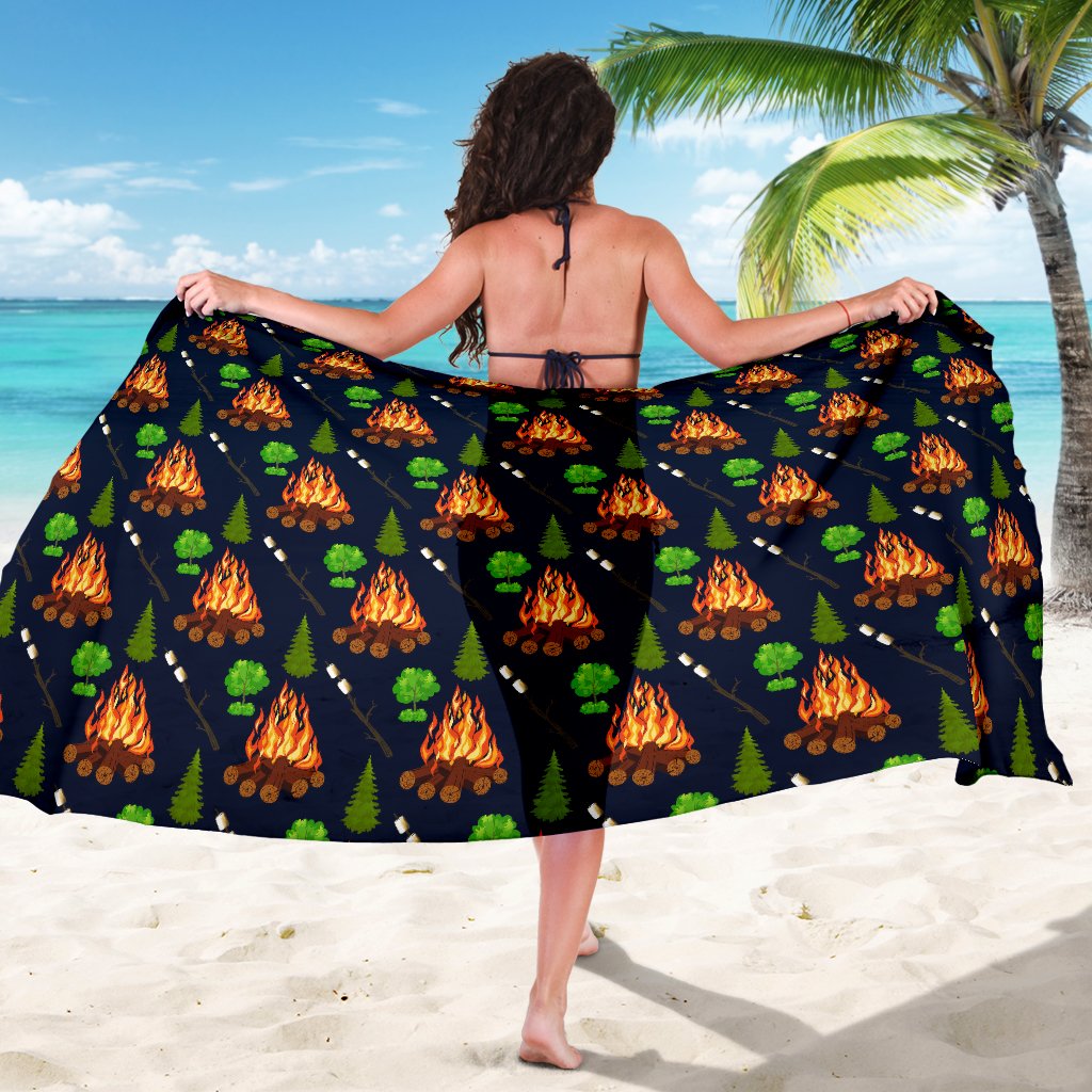 Camfire marshmallow Camping Design Print Sarong Pareo Wrap