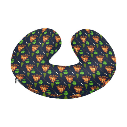 Camfire marshmallow Camping Design Print U-Shaped Travel Neck Pillow-JTAMIGO.COM