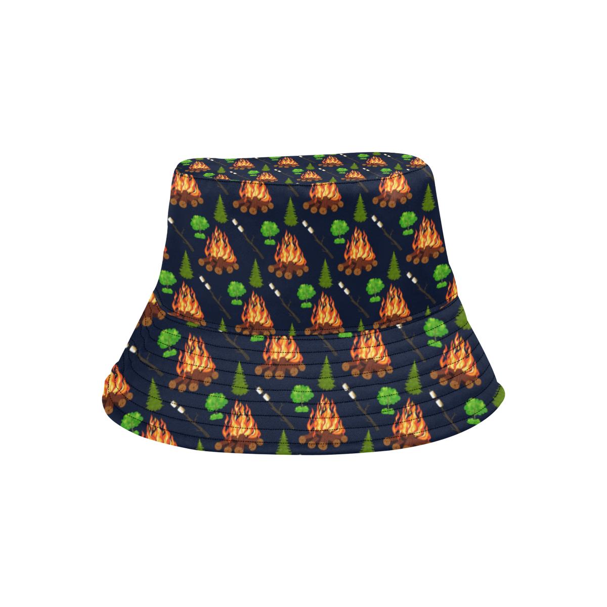 Camfire marshmallow Camping Design Print Unisex Bucket Hat