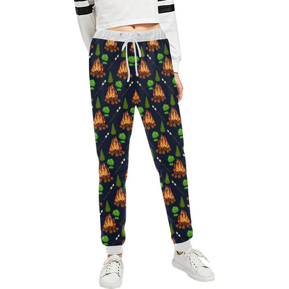 Camfire marshmallow Camping Design Print Unisex Casual Sweatpants (Model L11)-JTAMIGO.COM