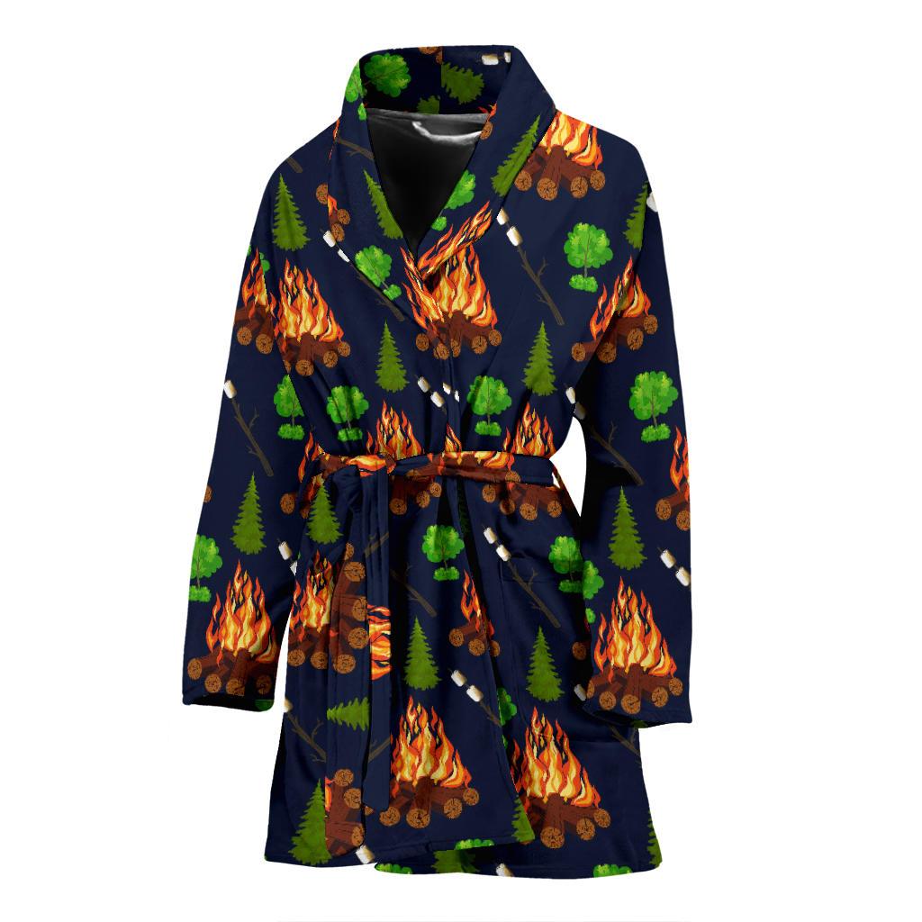 Camfire marshmallow Camping Design Print Women Bath Robe-JTAMIGO.COM