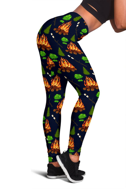 Camfire marshmallow Camping Design Print Women Leggings