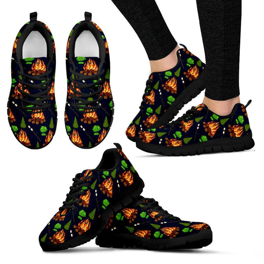 Camfire marshmallow Camping Design Print Women Sneakers Shoes
