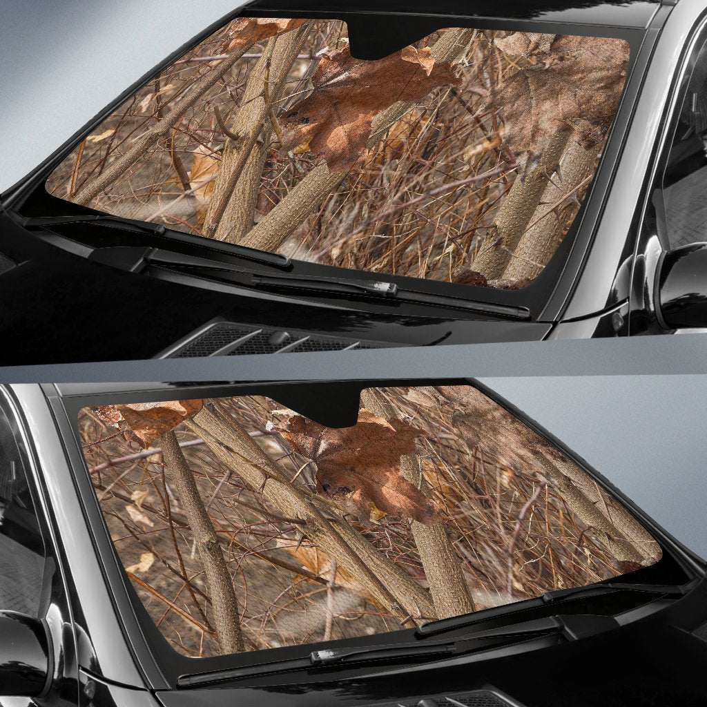 Camo Realistic Tree Forest Autumn Print Car Sun Shade For Windshield