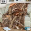 Camo Realistic Tree Forest Autumn Print Fleece Blanket