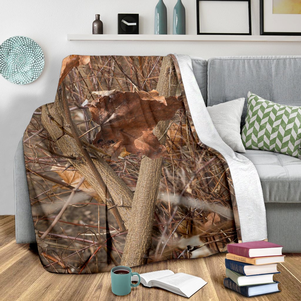 Camo Realistic Tree Forest Autumn Print Fleece Blanket
